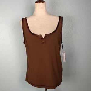NWT Barbara Lesser Fibers nutmeg tank XL